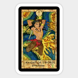 Knight Of Swords. Tarot Card. Sticker